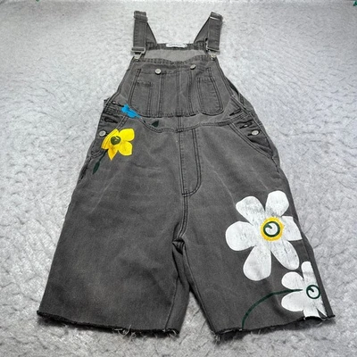 Mono Misslook Gris Demin Pantalones Cortos Flor Floral Mujer Talla Mediana M Foto 1 de 4
