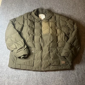 Eddie Bauer Jacket Men’s Goose Down 2XL Sun Baked Distress Green Puffer Men’s - Picture 1 of 9
