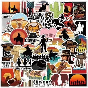 50pcs Western Cowboy Stickers, Classic Desert Cowgirl Sticker Packs - Picture 1 of 8