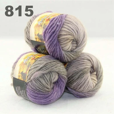 Sale 3 Skeinsx50g NEW Hand Wool Knitting Yarn Chunky Colorful Scarves Shawls 15 - Image 1 of 4