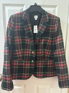 J Crew Blazer Classy Stewart Tartan Plaid Wool-Blend Schoolboy Size 14 NWT $258 - Picture 1 of 10