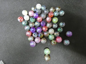 50pcs marble effect  Beads for jewellery making size as per pics (R0068 - Picture 1 of 4