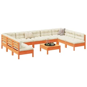 Gartenmöbel Sofa Garten Garnitur Lounge Sitzgruppe 10-tlg. Massivholz vidaXL - Bild 1 von 13