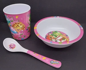 Shopkins Melamine Breakfast Set Bowl Cup Spoon Moose 2013 - Picture 1 of 5