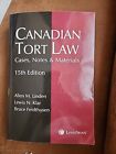 Canadian Tort Law: Cases, Notes & Materials 15th Edition