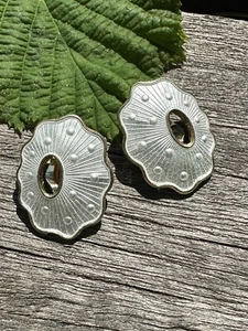 Ostrem OXO Sterling Silber Emaille Ohrringe Norwegen Norweger Vintage Nachlas... - Bild 1 von 7