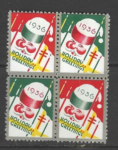 Bigjake: WX-80, Block of 4 - Christmas Seal from 1936 - Picture 1 of 2