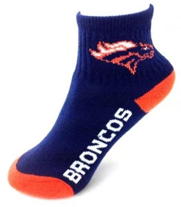 Denver Broncos Football Navy & Orange Youth Quarter Deuce Socks - Picture 1 of 3