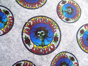 Grateful Dead Logo Fabric Bertha Skeleton Rock Band BTY Cotton Quilting Sewing - Picture 1 of 8