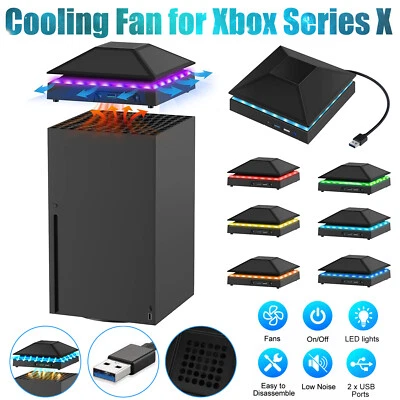 Ventilador de refrigeración RGB para consola Xbox Series X concentrador USB de 3 velocidades ajustable bajo ruido Foto 1 de 4