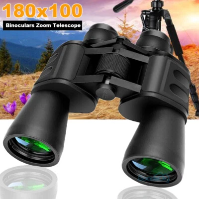 180x100 HD Military Zoom Powerful Binoculars Day/Night Auto Focus Hunting & Case - Image 1 of 4