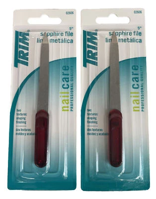 Trim Nail File Sapphire Double Sided Stainless Steel Manicure Pedicure 2 Pack - Image 1 of 3