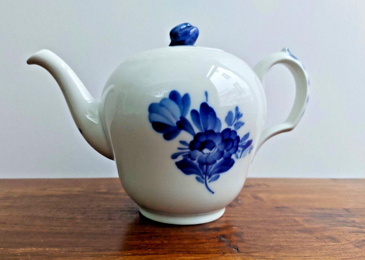 Teiera In Porcellana 260 Ml Con Infusore - Design Cinese Fiore Penoy Blu E Bianco - Foto 11