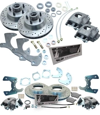 1961 - 72 福特银河前后盘式制动器套件钻孔/开槽转子 — 第 1/4 张图片