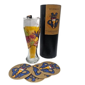 Vintage Ritzenhoff Maarten Vrolijk Pilsner Beer Glass Coasters Collector 1990s - Picture 1 of 8