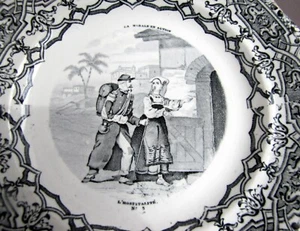 Teller Gien 1860 La Morale in Aktion - L'hospitalité Nr. 3 - Bild 1 von 5