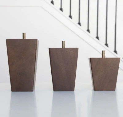 Walnut Square Furniture Legs Set of 4, 3 4 5 6 8 10 12 in Wood Feet Replacement - Image 1 of 3