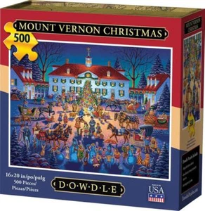 Dowdle Folk Art Jigsaw Puzzle; Mount Vernon Christmas; 500 pieces - Picture 1 of 2