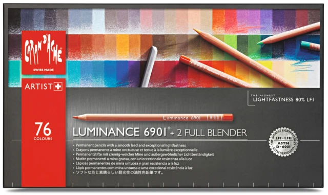 Caran d'Ache Luminance 6901 Colored Pencil Set - 76 Count