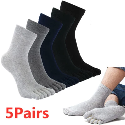 5Pair Mens Five Finger Toe Socks Orthopedic Compression Winter Casual Breathable