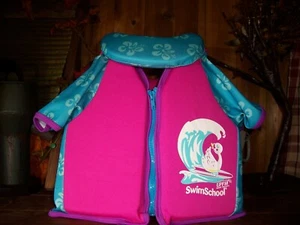 SWIMSCHOOL CHILD ASSISTED SWIMMING VEST FOR 4-6 YEARS OLD 50 POUNDS NECK GUARD - Picture 1 of 1
