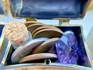 Treasure Chest with 90% Silver, Wheats, Jewels & Gold, Stocking Stuffer/Gift - Picture 1 of 12