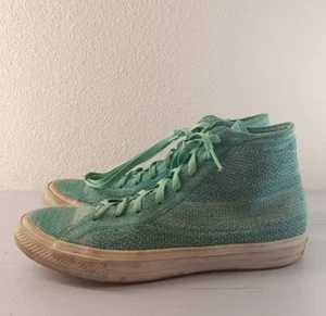 Converse CTAS Flyknit High Top Sneakers Mens 11.5 Womens 13.5 Green Glow 156732C - Picture 1 of 9