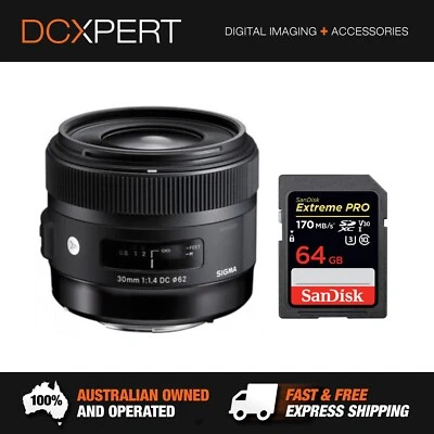 SIGMA 30MM F/1.4 DC HSM ART LENS FOR PENTAX (4301961) + BONUS SD CARD - image 1 of 4