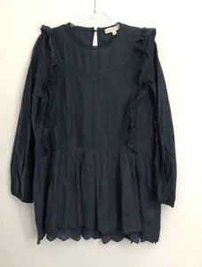 Vestido Camisa Weekend Susan Betro Mujer M Azul Boho Campesino Manga Larga Volantes - Imagen 1 de 7