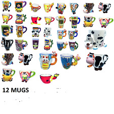 Wholesale Lot 12 Assorted Coffee Mugs Cups Novelty Cute Gift Free 3 Day Shipping