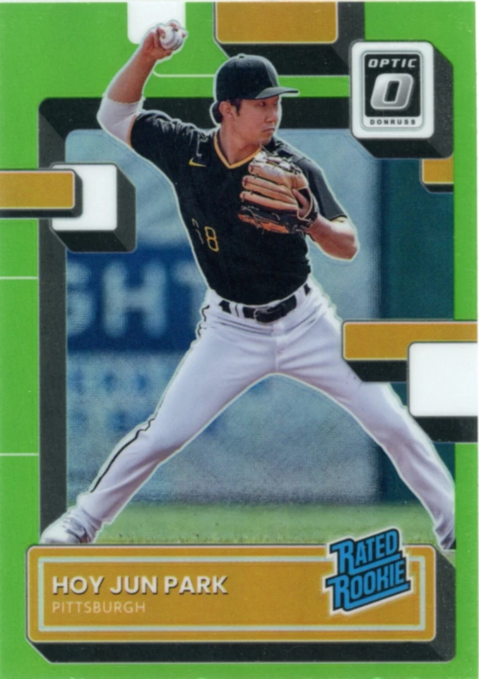 2022 Panini Optic Lime Green Rated Rookie Hoy Jun Park Pittsburgh Pirates #93 - Image 1 of 2