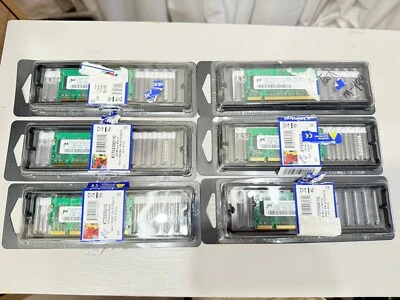Set Of 6pc PMT8HTF6464HDY Micron 512MB SoDimm Non ECC PC2-5300 667Mhz Memory M3 - Image 1 of 3