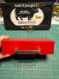 RARA Cassetta porta attrezzi vintage originale MAC Tool rossa mini cassetta porta attrezzi metallo con cassetto - Foto 1 di 9