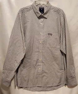 Antigua TCU Horned Frogs Long Sleeve Button Down Shirt Men's Large Purple Check  - Picture 1 of 8
