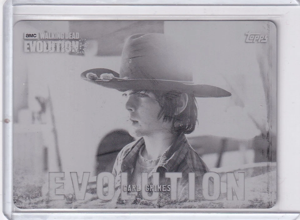 Topps  2017 Walking Dead Evolution Metal Printing Plate 1-1 Black 10 Carl Grimes - Image 1 of 1