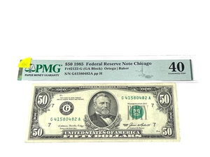 1985 $50 Fifty Dollars FEDERAL RESERVE NOTE Chicago 'PMG 40 Extremely Fine (130) - Picture 1 of 2