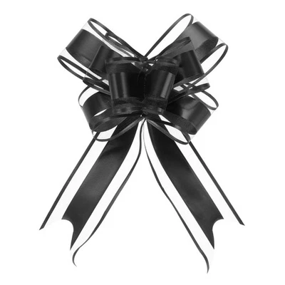 10pcs 8 Inch Giant Pull Bow Gift Wrapping Organza Bows Ribbon Black - Image 1 of 4