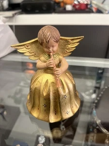 Reuge Wood Carved Angel Horn Swiss Music Box When You Wish Upon A Star Works !! - Bild 1 von 5