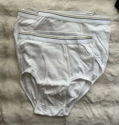 JC Penney Stafford Mens Size 34 Tighty Whities 3 Full Cut Briefs Underwear NWOT - Image 1 of 4