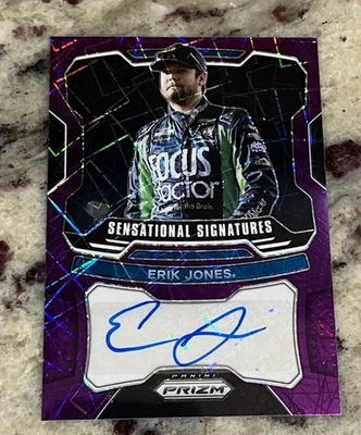2022 Panini Prizm Erik Jones Sensational Signatures Purple Velocity /99 #S-EJ Au - Image 1 of 2