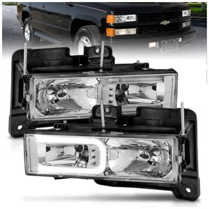 Anzo 111499 Headlight For Chevrolet C1500 1988-99 Left and Right Chrome Housing - Picture 1 of 5