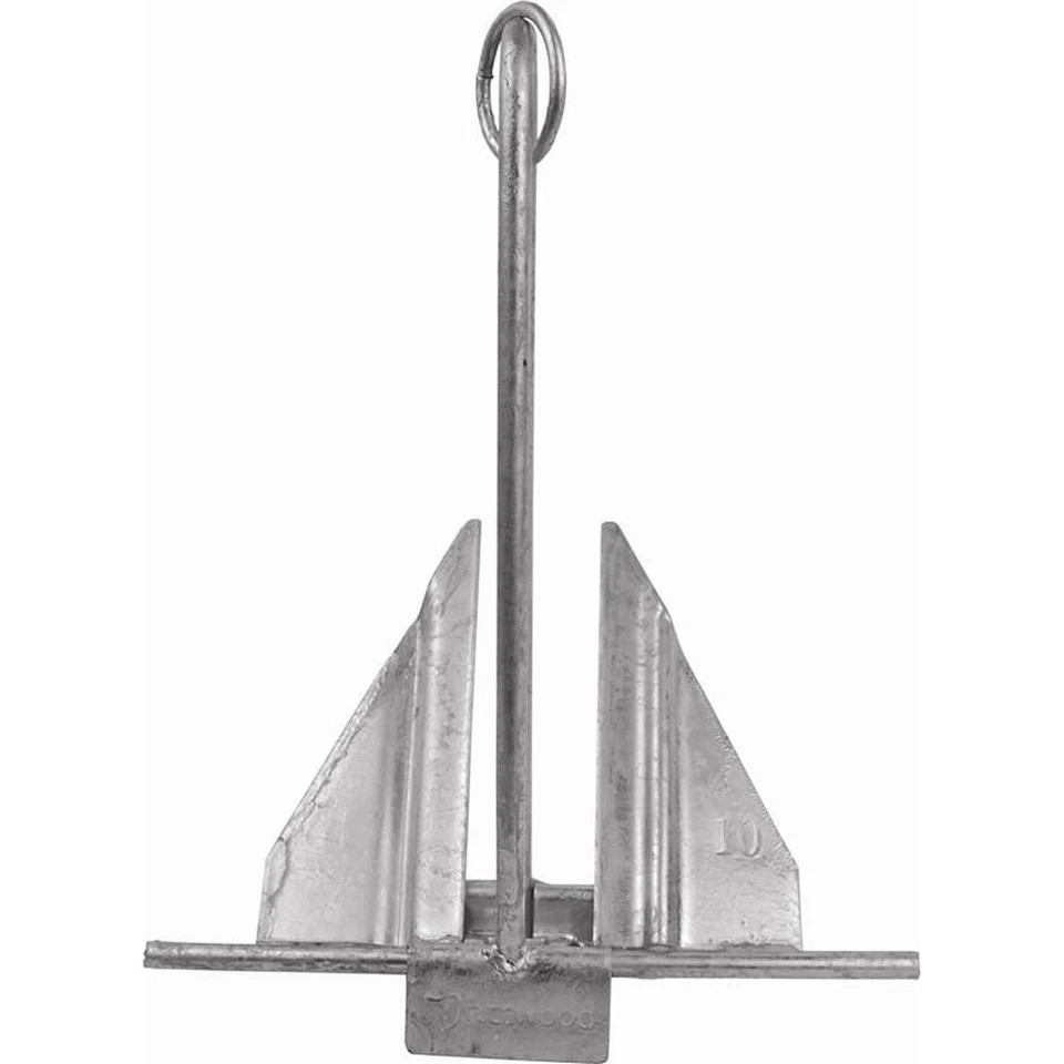 Anclaje de barco Fluke Style de 10 lb de acero galvanizado de 14,25" de ancho para barco de 38' de largo Foto 1 de 1