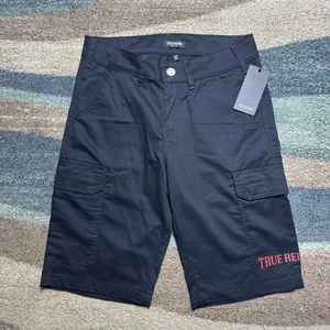 Pantalones Cortos Carga True Religion Para Hombre Negro Rojo Costura Logo Nuevo Con Etiquetas Talla 28 - Imagen 1 de 6