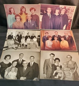 6 fotos a color de colección años 70 retratos de grupo familiar profesional pasado americano - Imagen 1 de 8