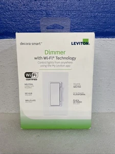 Leviton Decora Smart Wi-Fi Dimmer Switch White DW6HD-2RW New - Picture 1 of 5