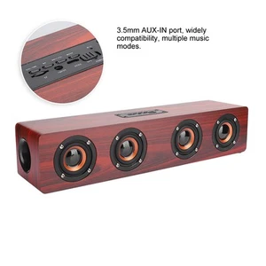 Rote Holzmaserung Bt Lautsprecher Wireless Subwoofer Pc Telefon Desktop Mus DON - Bild 1 von 11