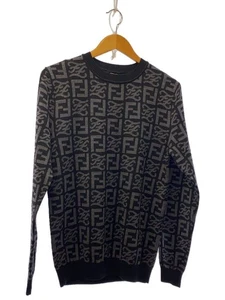 FENDI Tejido y Suéter (Fino) 46 Lana Negro Patrón Total FZX009 AI35 Usado - Imagen 1 de 6