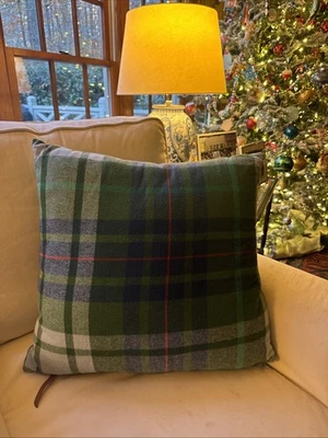 Southern Living Plaid Flannel Green Christmas 20" Square Decorative Pillow - Image 1 of 4