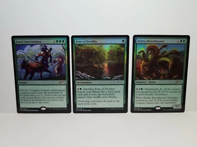 MTG Born of The Gods, Nyx Foil Promo Lot - Fated Intervention, Hydra Broodmaster - Image 1 of 4