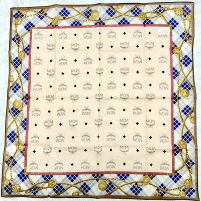 MCM Mini Bufanda Pañuelo Algodón Monograma Bolso a Cuadros Mochila Monedero Pelo Cuello Foto 1 de 4